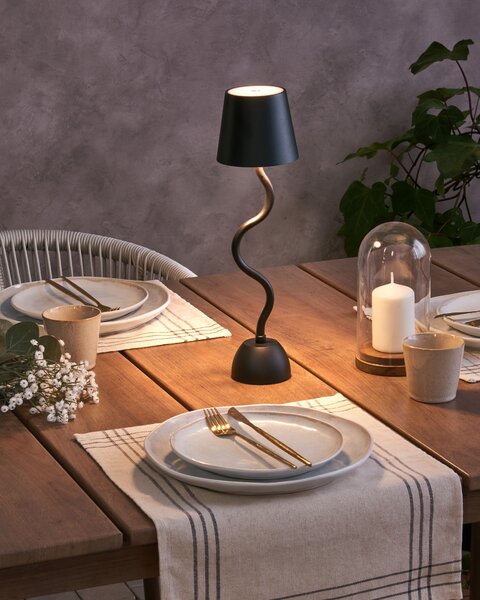 LED bezdrátová stolní lampa VOUGA se stmívačem Kov Černá
