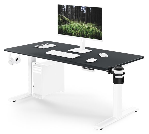 Elektrický stůl s nastavitelnou výškou ergonomický bílo-antracitový,1400x700 mm: ARIA