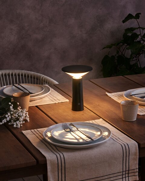 LED bezdrátová stolní lampa LEVIRA se stmívačem Kov Černá