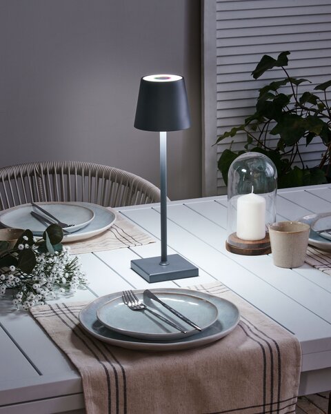 LED bezdrátová stolní lampa VALIRA se stmívačem Kov Tmavě šedá