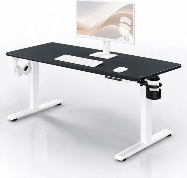 Elektrický stůl s nastavitelnou výškou ergonomický bílo-antracitový,1600x800 mm: ARIA