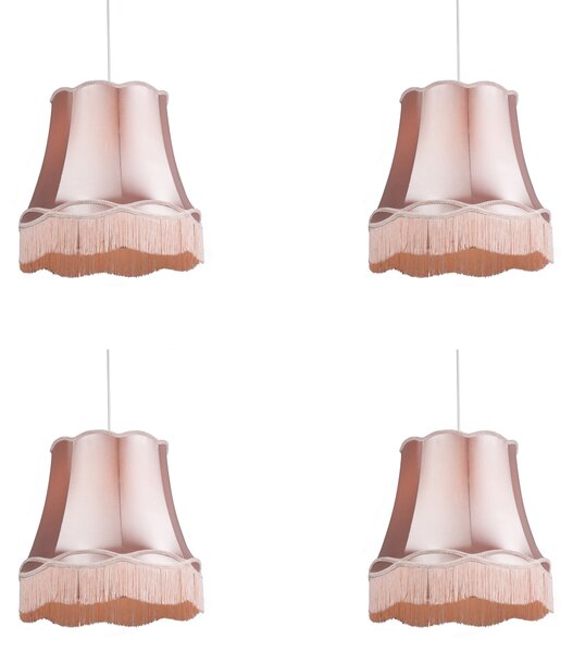 Sada 4 retro závěsných lamp růžových 45 cm - Granny