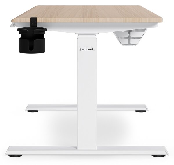 Elektrický stůl s nastavitelnou výškou ergonomický bílý/dub sonoma,1200x600 mm: ARIA
