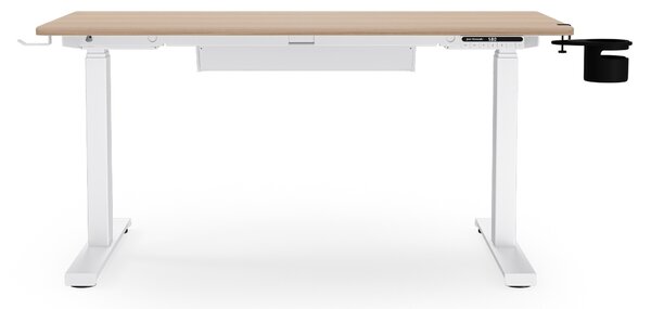 Elektrický stůl s nastavitelnou výškou ergonomický bílý/dub sonoma,1200x600 mm: ARIA