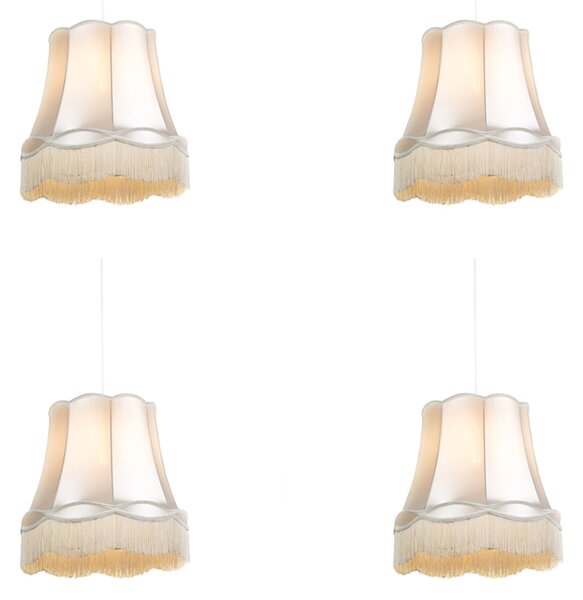 Sada 4 retro závěsných lamp krémová 45 cm - Granny