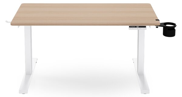 Elektrický stůl s nastavitelnou výškou ergonomický bílý/dub sonoma,1200x600 mm: ARIA