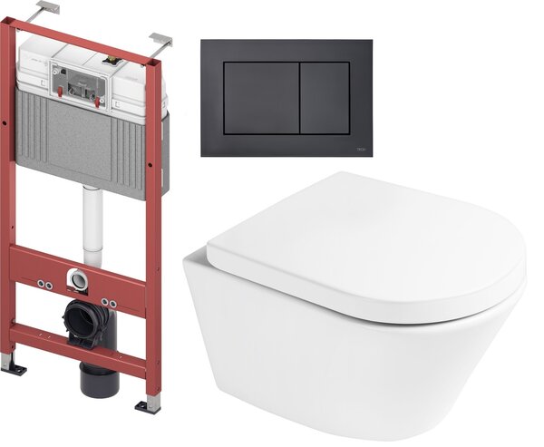 Sada podomítkový WC modul Tece Base 9400407, záchodová mísa Oltens Jog 42001000, 9240407, 45101000