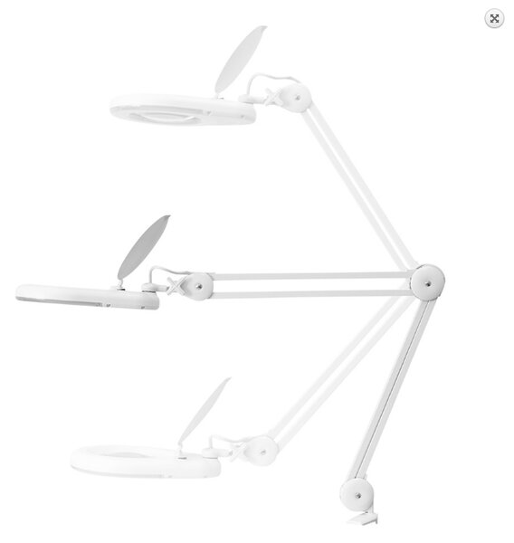 FKT 4738795 - LED Stolní lampa s lupou 3x (Stolní lampa k přidělání na desku stolu s LED osvětlením a lupou)