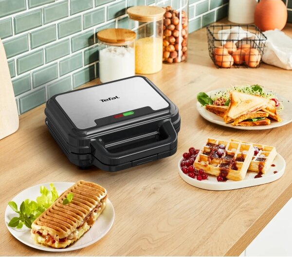 Tefal - Toustovač ULTRA COMPACT 3v1 700W/230V černá/chrom