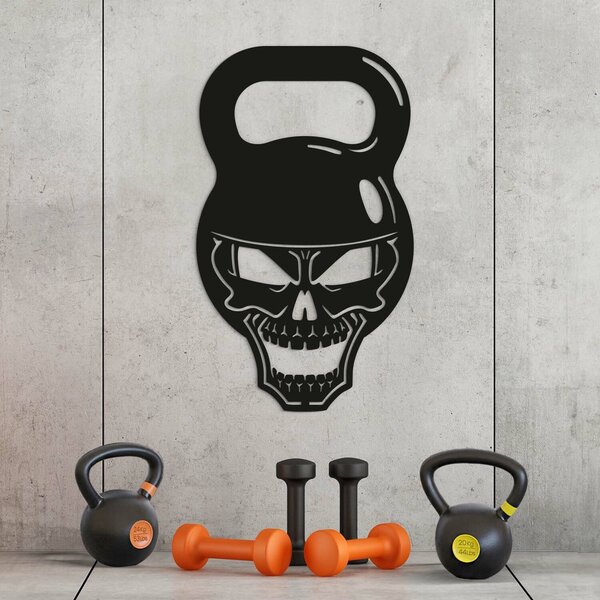 DUBLEZ | Dárek pro kulturistu - Dřevěný obraz Kettlebell | Obraz