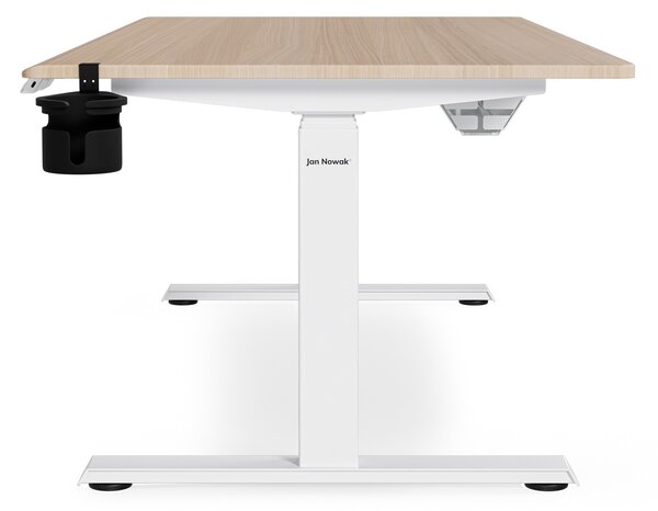 Elektrický stůl s nastavitelnou výškou ergonomický bílý/dub sonoma,1600x800 mm: ARIA