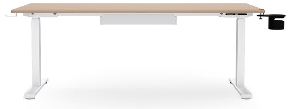 Elektrický stůl s nastavitelnou výškou ergonomický bílý/dub sonoma,1600x800 mm: ARIA