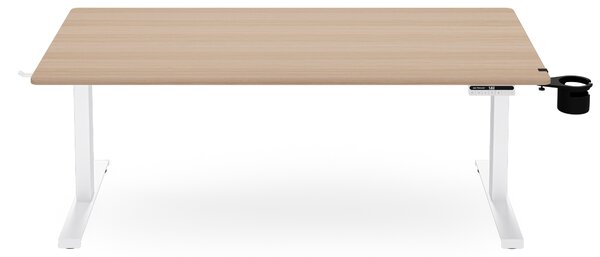Elektrický stůl s nastavitelnou výškou ergonomický bílý/dub sonoma,1600x800 mm: ARIA