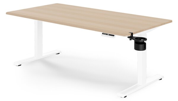 Elektrický stůl s nastavitelnou výškou ergonomický bílý/dub sonoma,1600x800 mm: ARIA