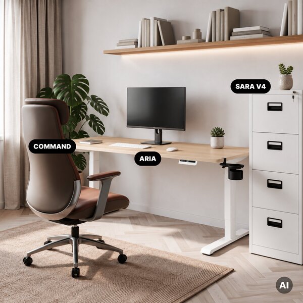 Elektrický stůl s nastavitelnou výškou ergonomický bílý/dub sonoma,1600x800 mm: ARIA