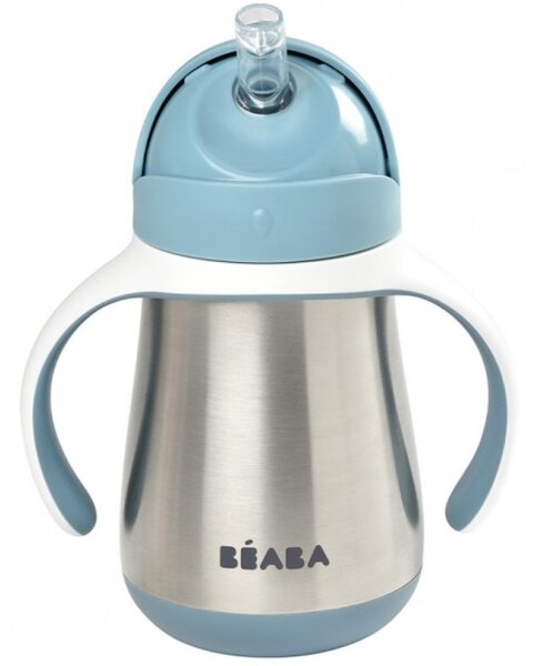 Beaba - Termoizolační hrnek s brčkem 250 ml modrá