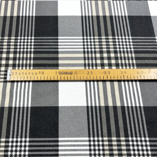 Ervi bavlna flanel š.240cm černo bílé káro - 26702-2, metráž