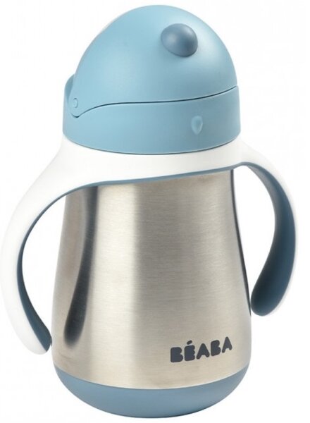 Beaba - Termoizolační hrnek s brčkem 250 ml modrá