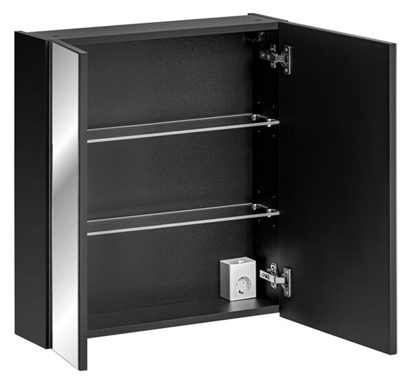 Koupelnová skříňka se zrcadlem SANTA FE BLACK 60cm