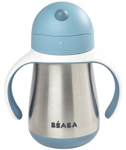 Beaba - Termoizolační hrnek s brčkem 250 ml modrá