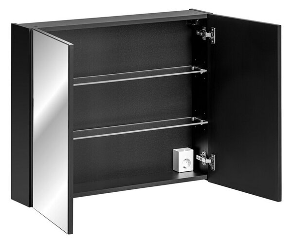 Koupelnová skříňka se zrcadlem SANTA FE BLACK 80cm