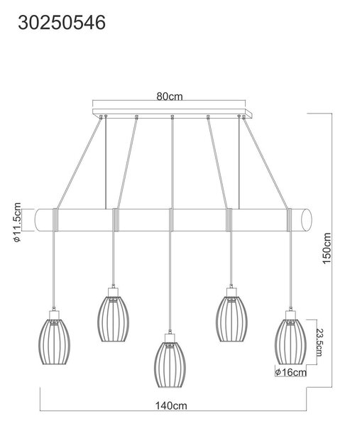 ZÁVĚSNÉ SVÍTIDLO, 140/16/150 cm Globo - Online Only svítidla, Online Only