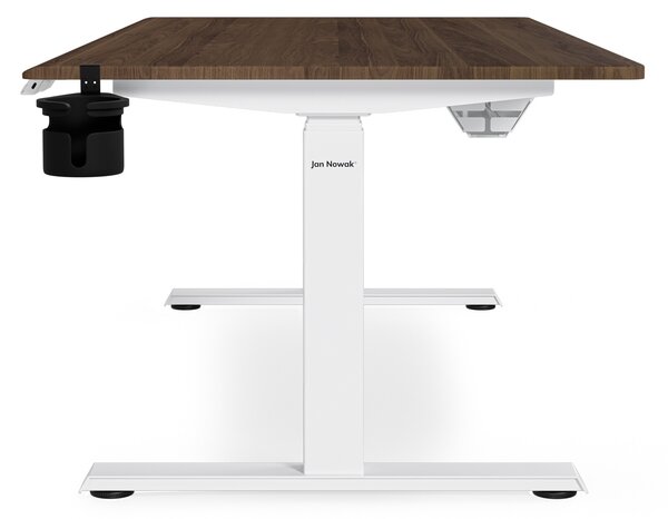 Elektrický stůl s nastavitelnou výškou ergonomický bílý/ořech,1600x800 mm: ARIA