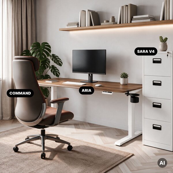 Elektrický stůl s nastavitelnou výškou ergonomický bílý/ořech,1600x800 mm: ARIA