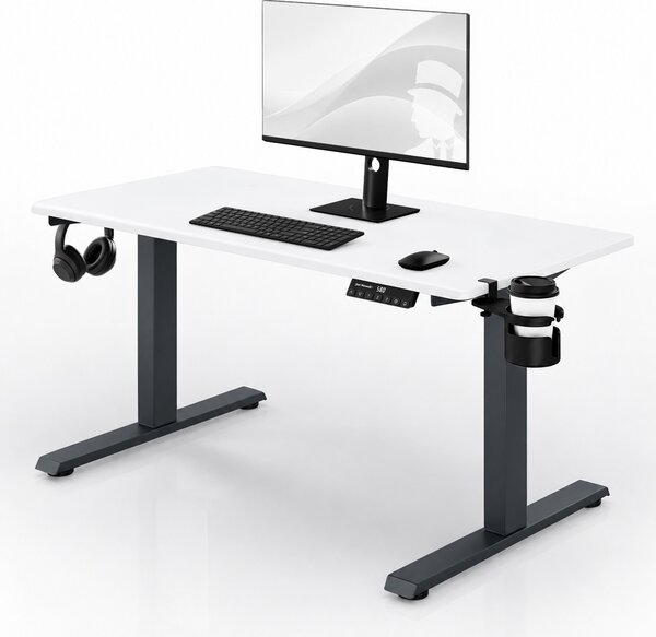 Elektrický stůl s nastavením výšky ergonomický antracitově-bílý, 1200x600 mm: ARIA