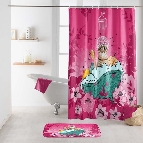 Růžová koupelnová předložka 45x75 cm Chatibulle – douceur d'intérieur