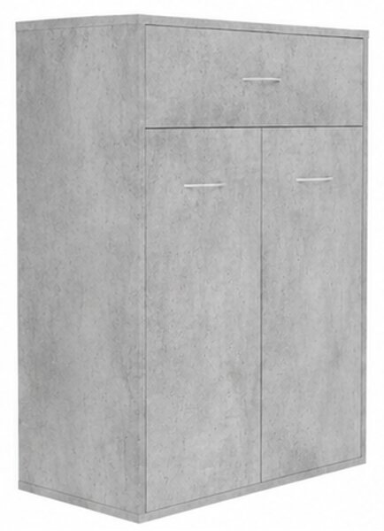 Skříňka na boty, botník, 1 zásuvka, 2 dvířka, dřevo, 85x61x36 cm, beton šedá, Dekorino BB20260063