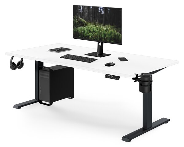 Elektrický stůl s nastavením výšky ergonomický antracitově-bílý, 1600x800 mm: ARIA