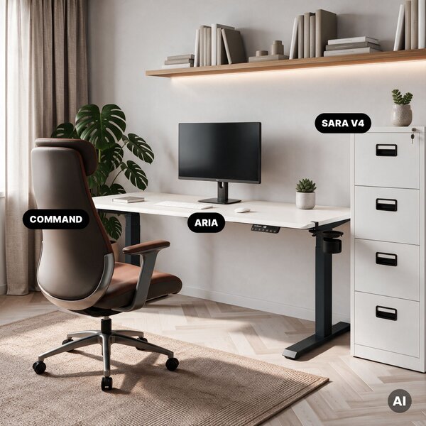 Elektrický stůl s nastavením výšky ergonomický antracitově-bílý, 1600x800 mm: ARIA