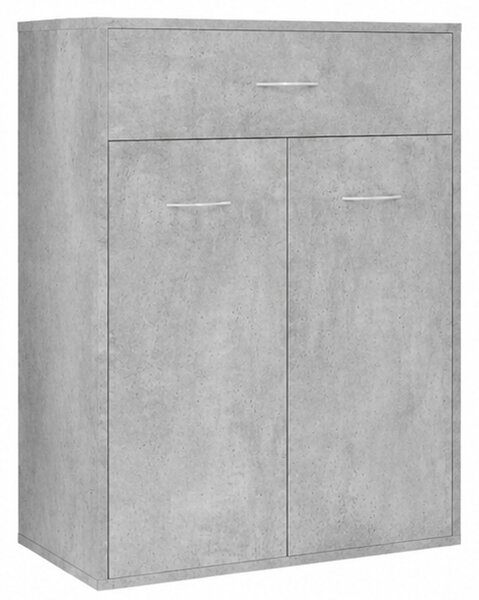 Skříňka na boty, botník, 1 zásuvka, 2 dvířka, dřevo, 85x61x36 cm, beton šedá, Dekorino BB20260063