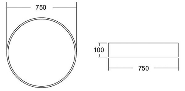 BRUMBERG Biro Circle, Ø 75 cm, DALI stmívatelný, černý 4 000 K