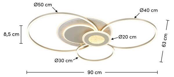 STROPNÍ LED SVÍTIDLO, 90/63/8,5 cm Novel - Online Only svítidla, Online Only