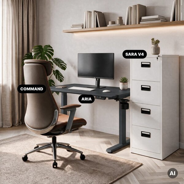 Elektrický stůl s nastavením výšky ergonomický antracitový,1200x600 mm: ARIA