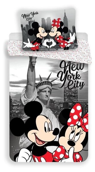 JERRY FABRICS Povlečení Mickey a Minnie v New Yorku 02 Polyester 140/200, 70/90 cm
