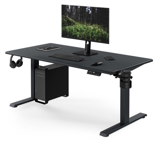Elektrický stůl s regulací výšky ergonomický antracitový,1400x700 mm: ARIA
