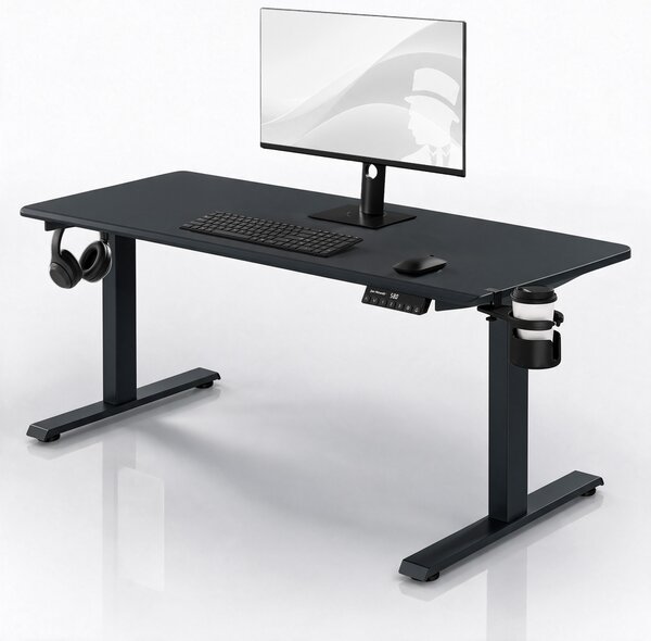 Elektrický stůl s regulací výšky ergonomický antracitový,1600x800 mm: ARIA