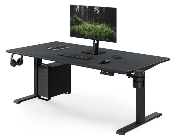Elektrický stůl s regulací výšky ergonomický antracitový,1600x800 mm: ARIA