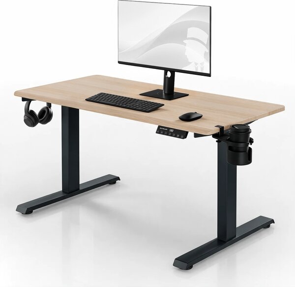 Elektrický stůl s regulací výšky ergonomický antracitový/dub sonoma,1200x600 mm: ARIA