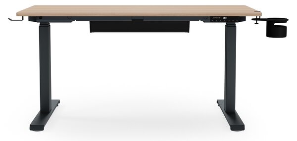 Elektrický stůl s regulací výšky ergonomický antracitový/dub sonoma,1200x600 mm: ARIA