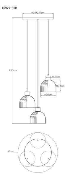ZÁVĚSNÉ SVÍTIDLO, 40/130 cm Globo - Online Only svítidla, Online Only