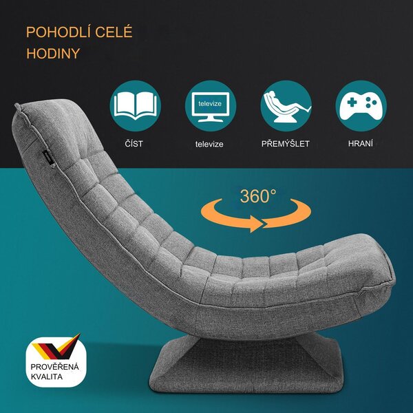 FurniGO Relaxační křeslo - šedé