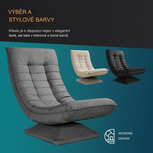 FurniGO Relaxační křeslo - šedé