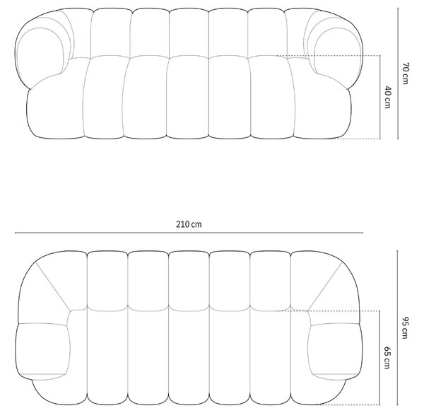 -25 % Dny MOMENTI– Cosmopolitan Design Světle béžová trojmístná pohovka Koge 210 cm