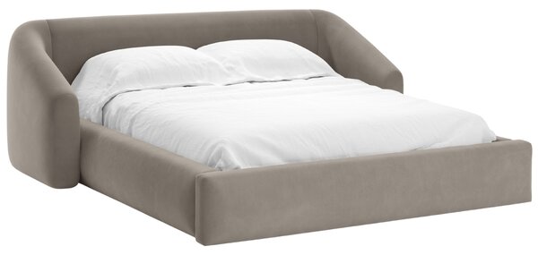 -25 % Dny MOMENTI– Cosmopolitan Design Hnědá sametová dvoulůžková postel Campi 160 x 200 cm s úložným prostorem