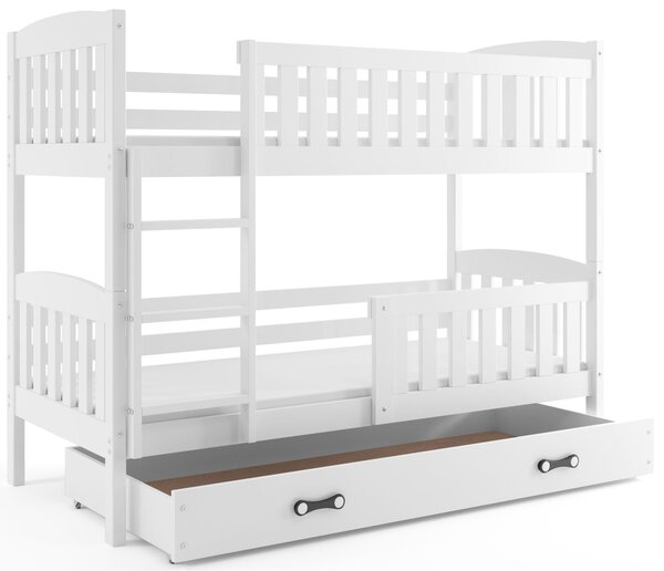 Dětská patrová postel KUBUŠ | bílá Barva: Bílá / bílá, Rozměr: 190 x 80 cm