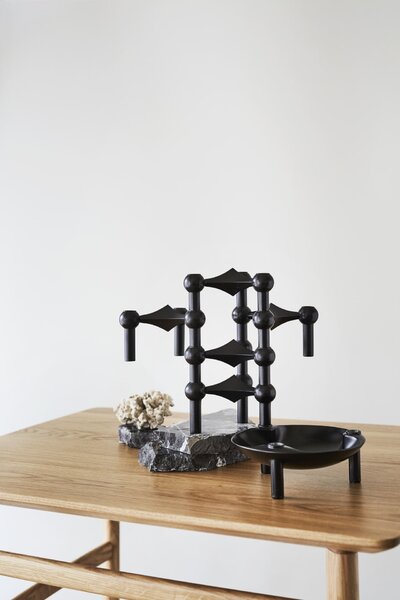 Designový svícen STOFF Nagel Black – set 3 ks
